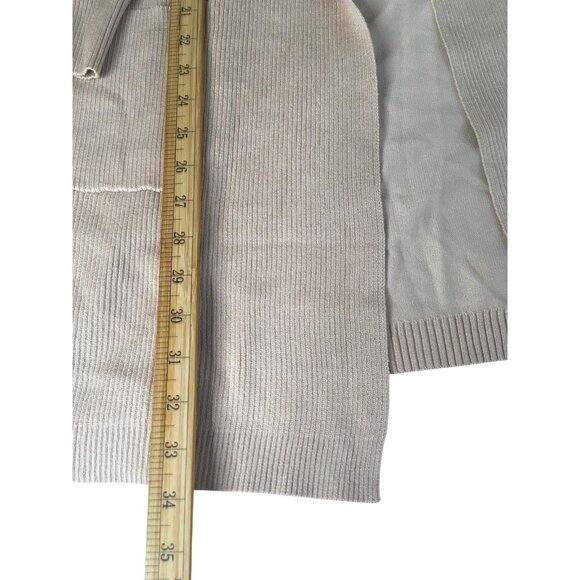 Select + Trend Sweater Womens 1X Light Oatmeal Open Front Cardigan Pockets Knit - Picture 7 of 16